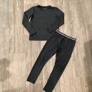 Thermajohn Junior Gray Pants Long Sleeve Shirt Base Layer Boys Youth Medium